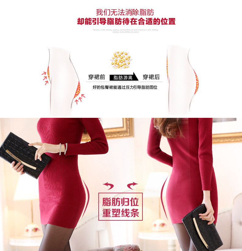 歐尼娜 2015秋季新款毛衣女长袖中长款打底衫优雅气质百搭修身针织衫连衣裙 313款 深咖色 M