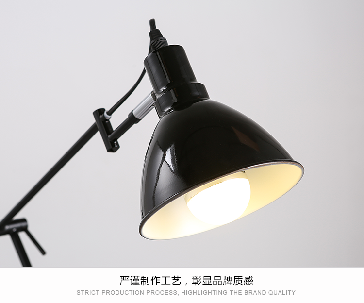 
                                        KC灯具现代简约北欧风格黑色支架长臂折叠台灯金属学习办公室书桌灯 4月25日发货15-T3989 白光                