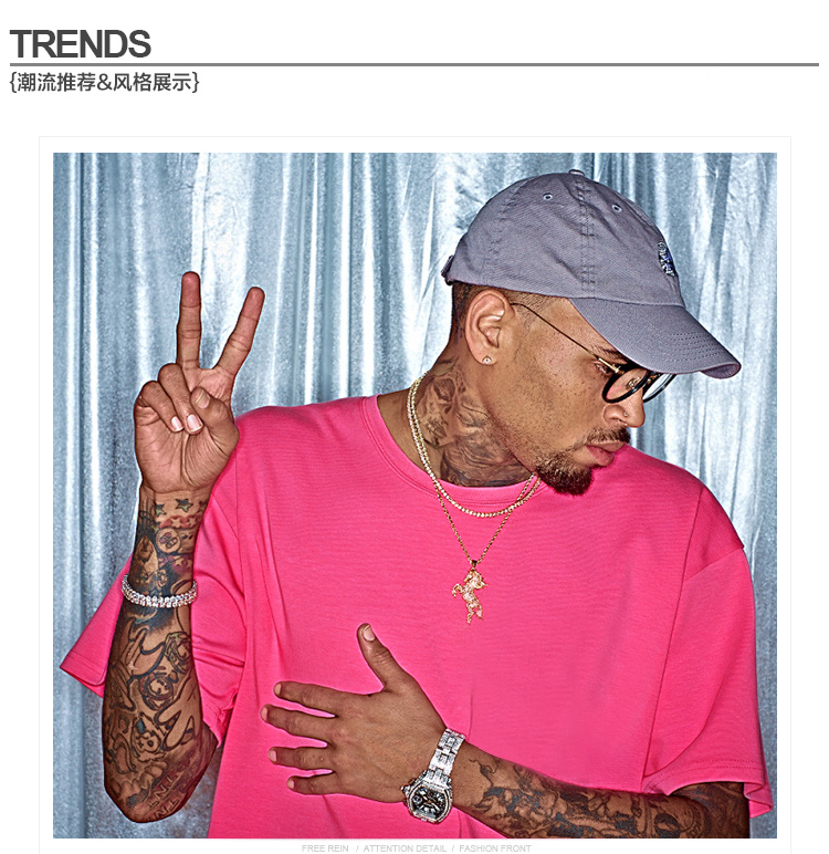 heybig2017 cb同款 粉红色 枚红色 t-shirt 纯色短