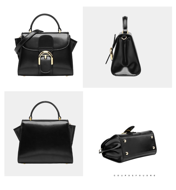 coupdefoudre轻奢cdf名品专柜款2018春夏新款真皮头层牛皮单肩手提包