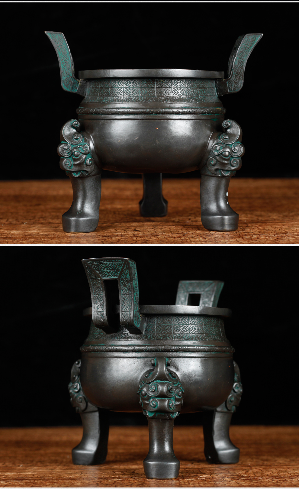 聚玄轩精品纯铜楚大鼎摆件铜鼎工艺品办公室装饰品青铜鼎摆设仿古装饰