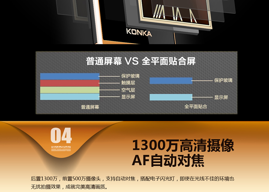 康佳（Konka）K77 移动/联通2G手机 黑色+金色 暂不可用 不用统计销量库存