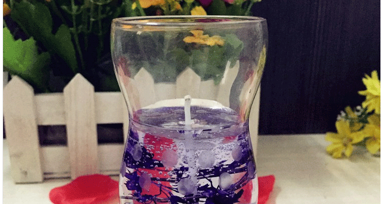安礼轩浪漫果冻蜡烛海洋清香熏烛光晚餐婚庆情人节 B款薰衣草