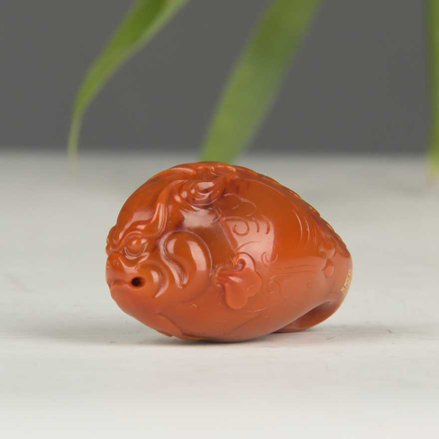 高大伟南红玛瑙《鱼化龙》20.5g【苏州玉石文化行业协会】