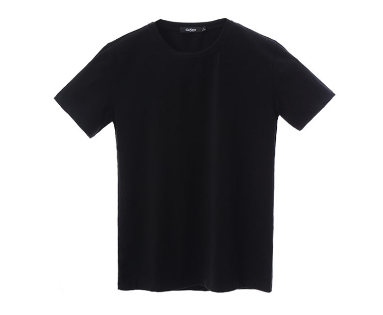 设计师潮牌夏季圆领修身纯色打底衫简约纯色短袖t恤男 黑色 xxl