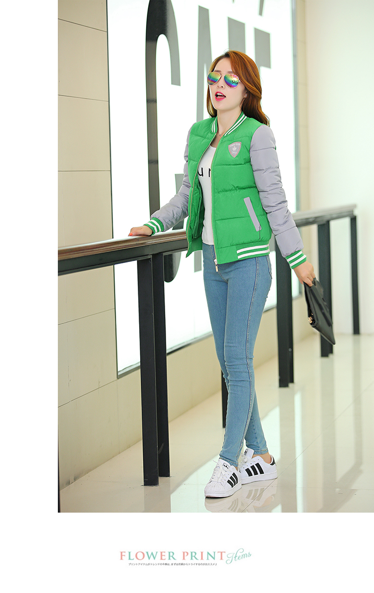 旭熙2015秋冬新款糖果色棉服加厚棒球夹克短外套女XQ502 粉红 XXL