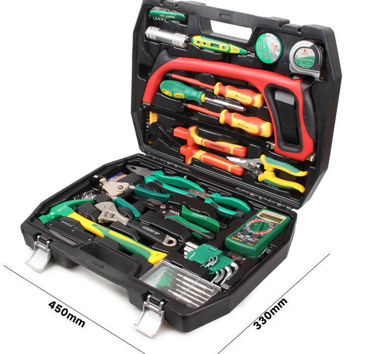 威力狮 电力工具组套水电工维修万用表组合套装46件套