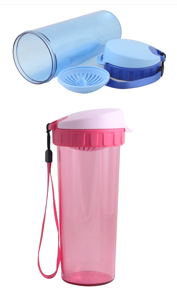 特百惠Tupperware 500ml新颜色茶韵随心杯两件套 带滤格 纯净蓝&海棠红(双色)