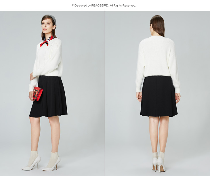 太平鸟女装2015冬装新品A型长裙A1GF44219 红色 M