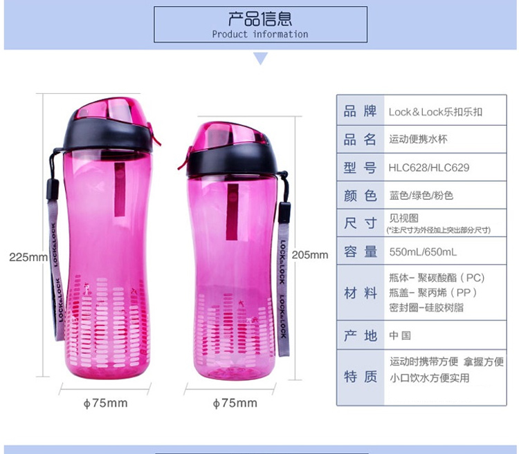 
                                                            乐扣乐扣（LOCK&LOCK） 运动水杯特惠组合 亲子套杯 情侣杯 700ml透明+脸谱杯2                