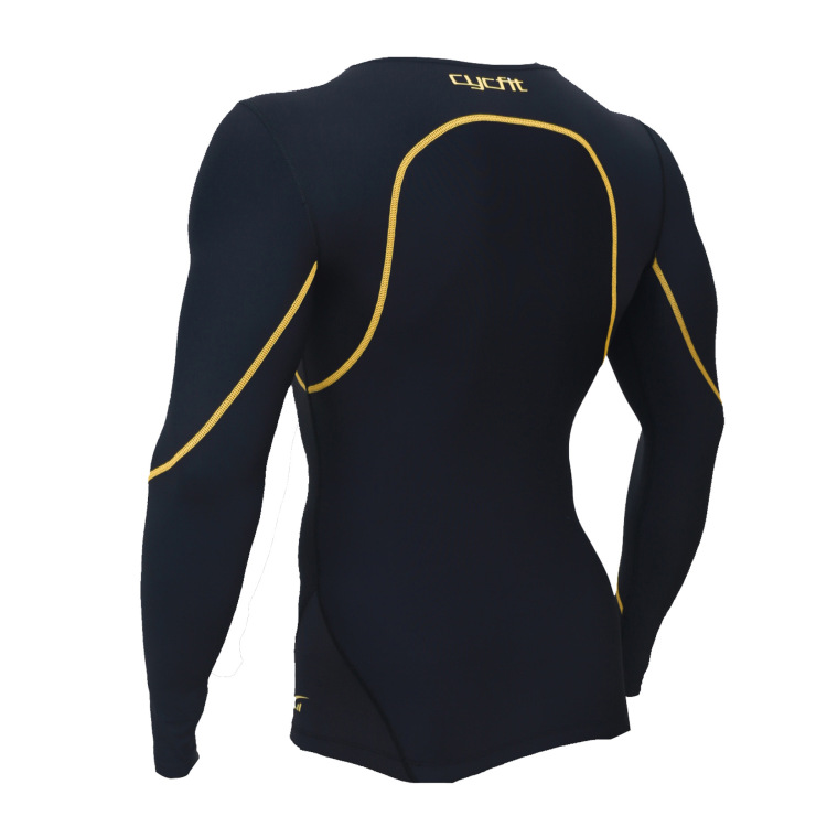 四针六线功能性运动压缩衣运动服跑步衣训练紧身运动健身衣男士 黑色