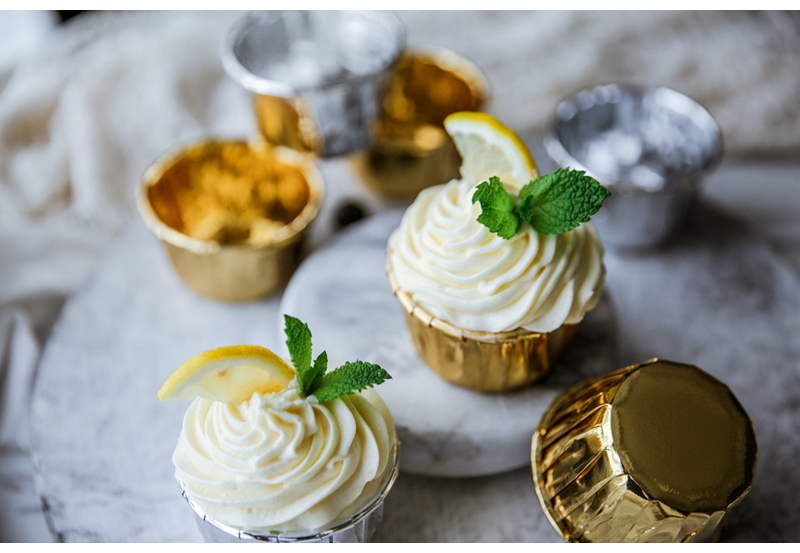 象本zber1ins风金色银色卷边纸杯50个马芬杯蛋糕杯子淋膜高温杯蛋糕杯