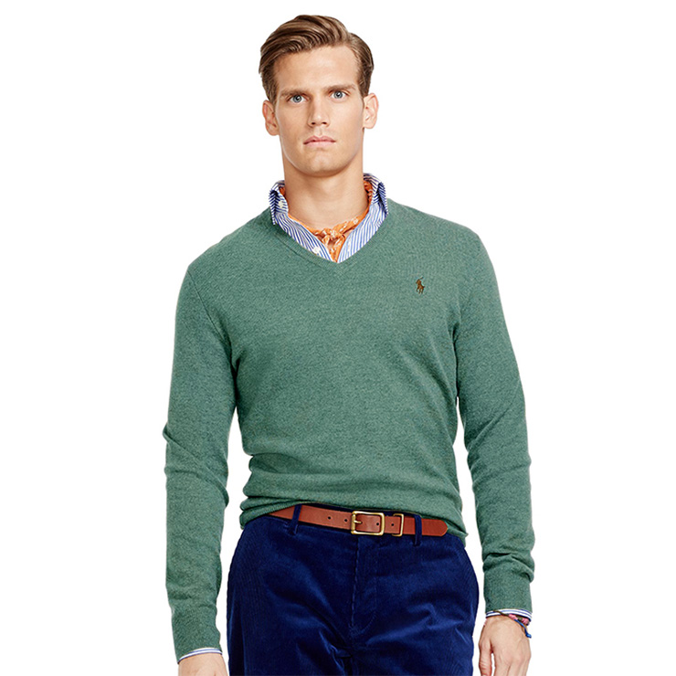 节日送礼礼物polo ralph lauren保罗拉夫劳伦 男士v领美利奴羊毛衫