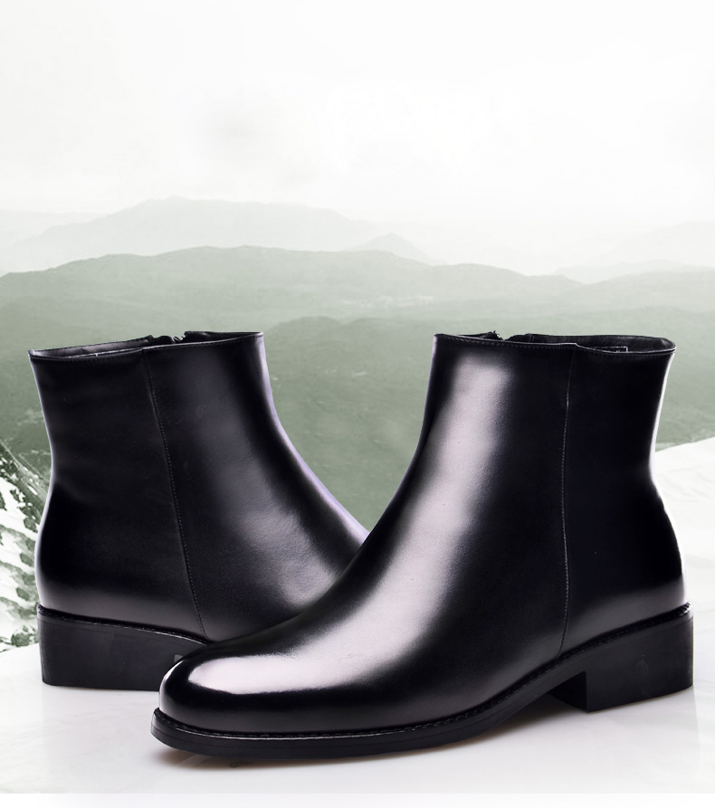 金猴(jinhou) 羊毛内里保暖正装男鞋 功勋鞋特大码男棉j0041 黑色 三