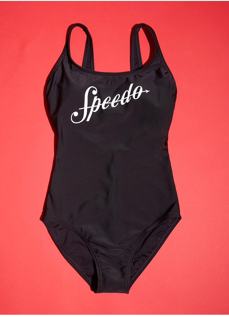 女士修身显瘦 女子时尚海岸线系列初心款抗氯连体三角泳衣 蓝色 38/xl