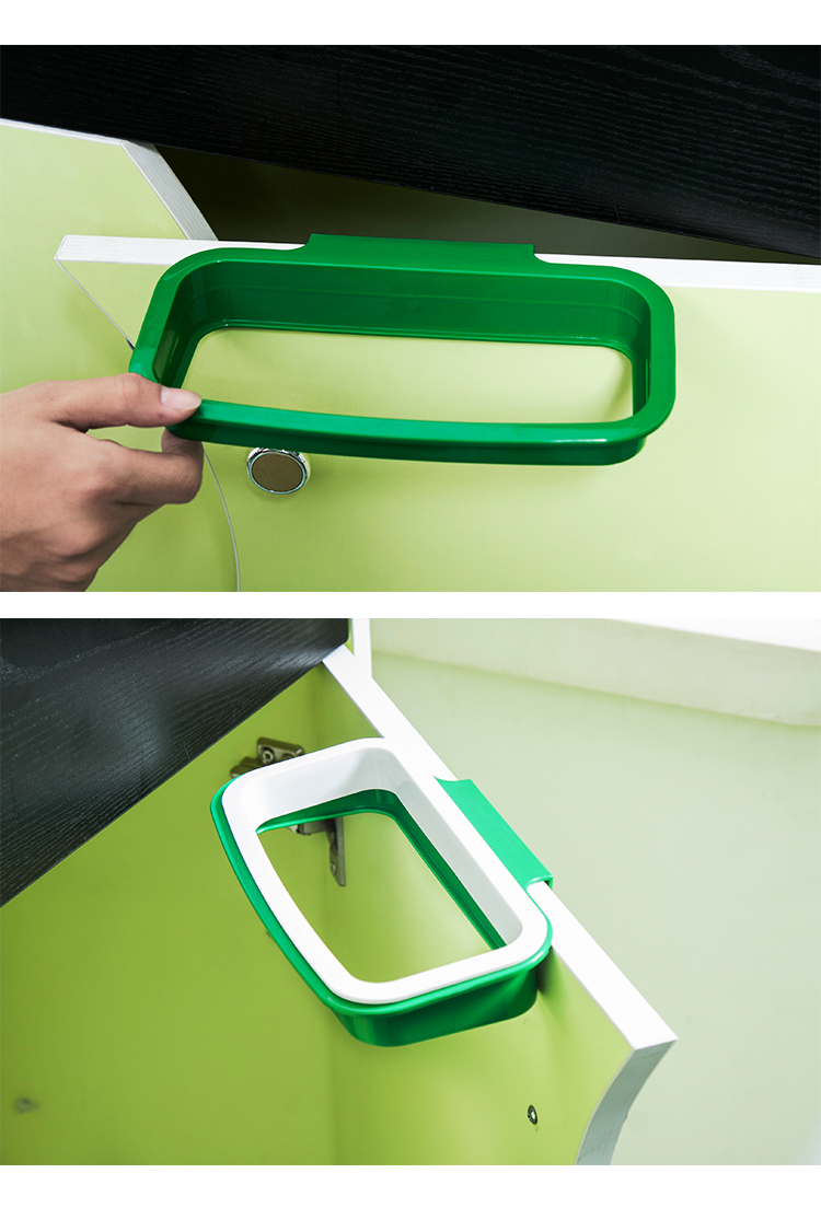 可挂式厨房门背式橱柜垃圾桶支架 垃圾袋收纳架垃圾袋架子