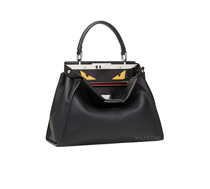 fendi 2015秋冬新品peekaboo系列 女士小怪兽手提包 黑色 f