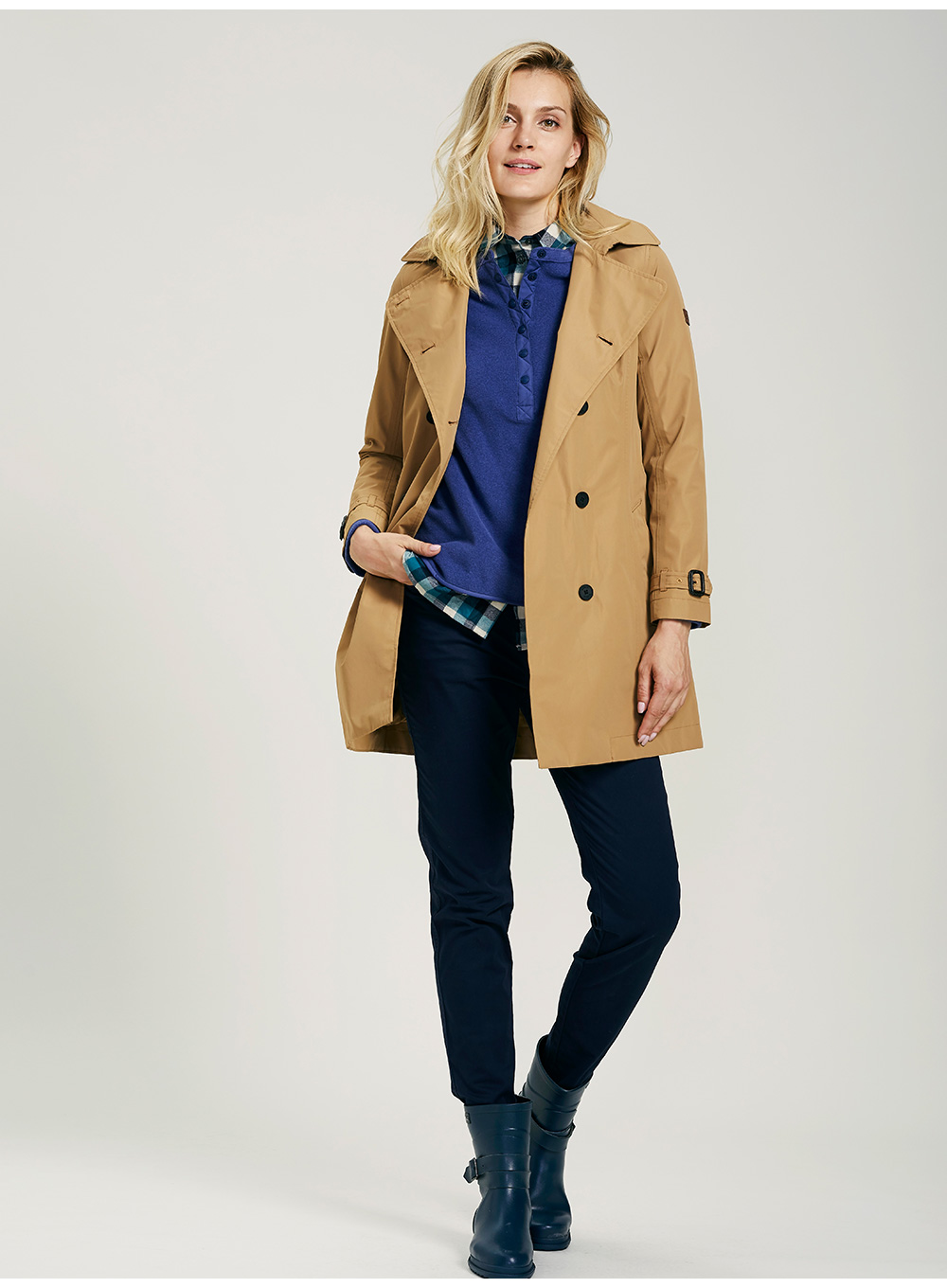 法国aigle 艾高 女士经典gore-tex风衣 gawa 青金蓝 h9143 36(160)