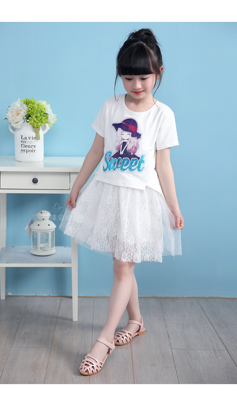 铭佳童话2016新款儿童装裙子中大童女装衣服公主裙女童夏装短袖童裙女
