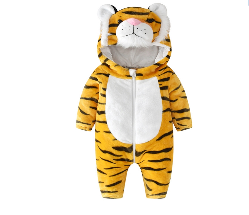 奇乐兔婴儿老虎秋季连体衣爬服婴幼儿外出服儿童动物卡通春秋连体哈衣