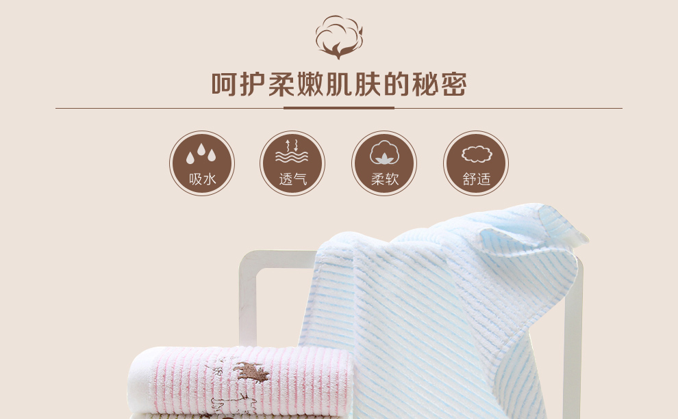 布莲 纯棉毛巾加大吸水洗脸面巾 漫步时光系列 粉色单条 34*74厘米