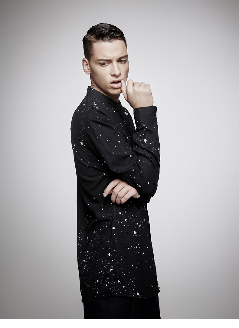 cathyladi 卡丝拉狄 2016春装新款长袖衬衫 欧美泼墨