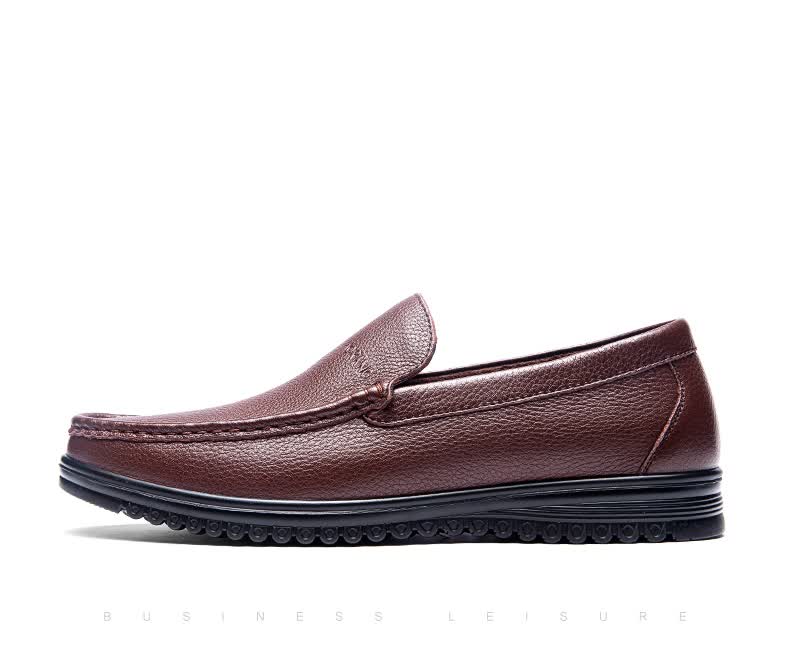 Aokang Business Formal Shoes Slip-On Simple Leather Shoes Comfortable Low-Top Shoes Black Size 38 8