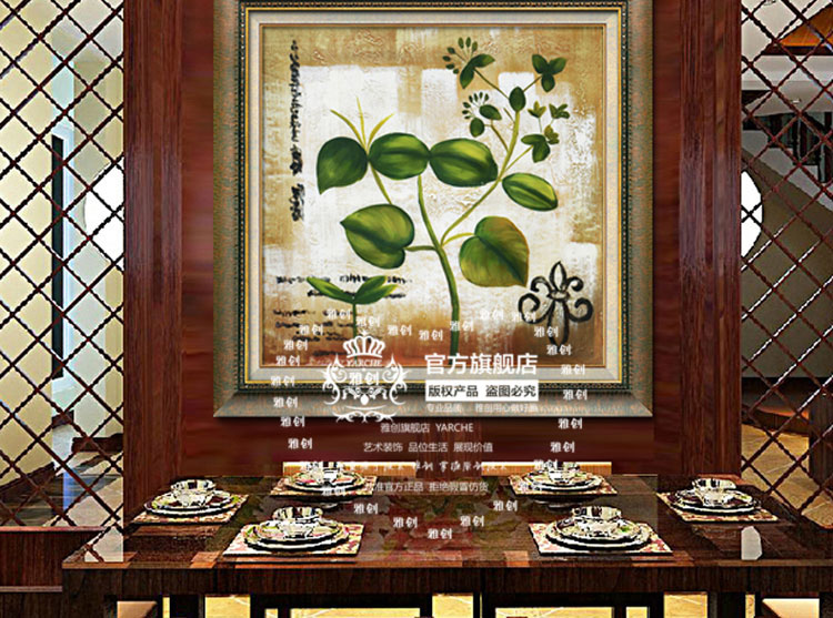 雅创油画 纯手绘现代简约装饰画客厅卧室书房挂画欧式壁画百搭装饰画 第一幅 60*60CM