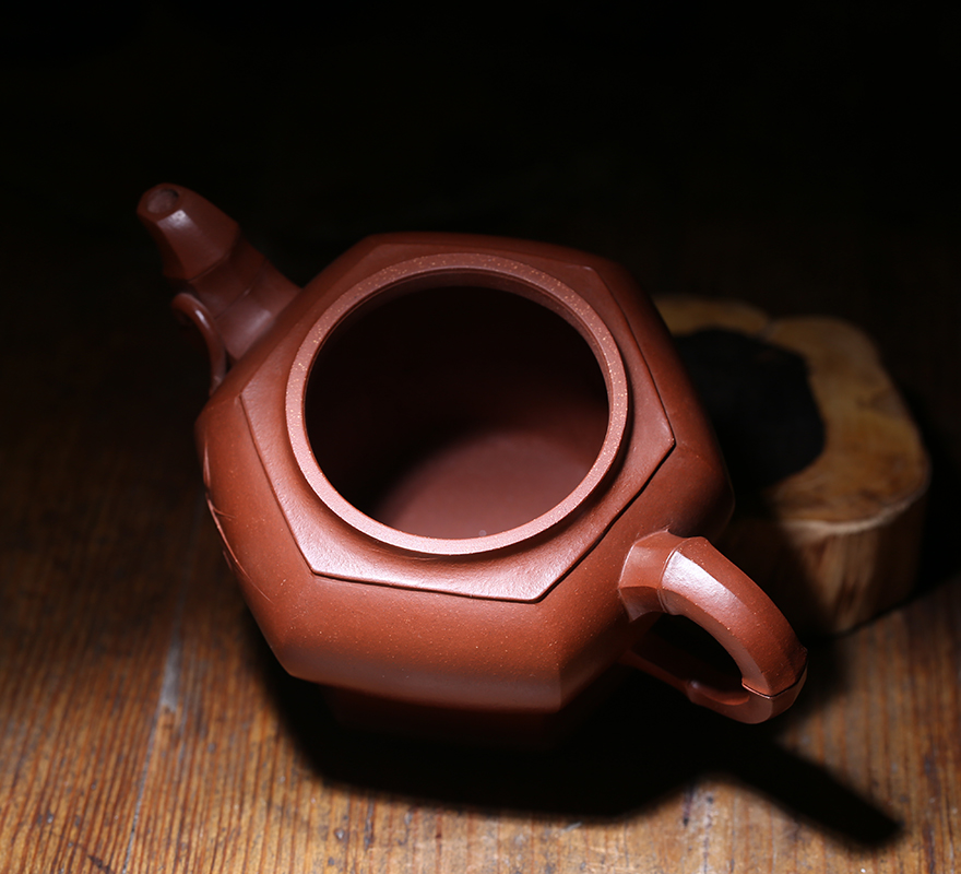 紫砂陶瓷 紫砂 紫泥 全手工 民间制壶高手 林小刚 六方竹段 450.