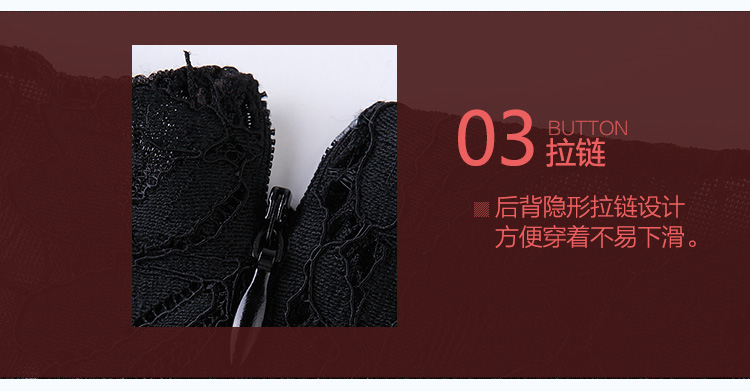 
                                        洛芙缇春秋款镂空蕾丝拼接印花长袖女装连衣裙CA1869 黑色 L                