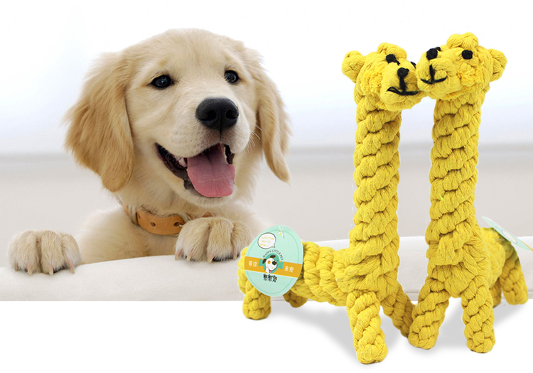 憨憨宠 狗玩具 耐咬宠物编织狗狗磨牙玩具 幼犬棉绳动物鸭子长颈鹿啃