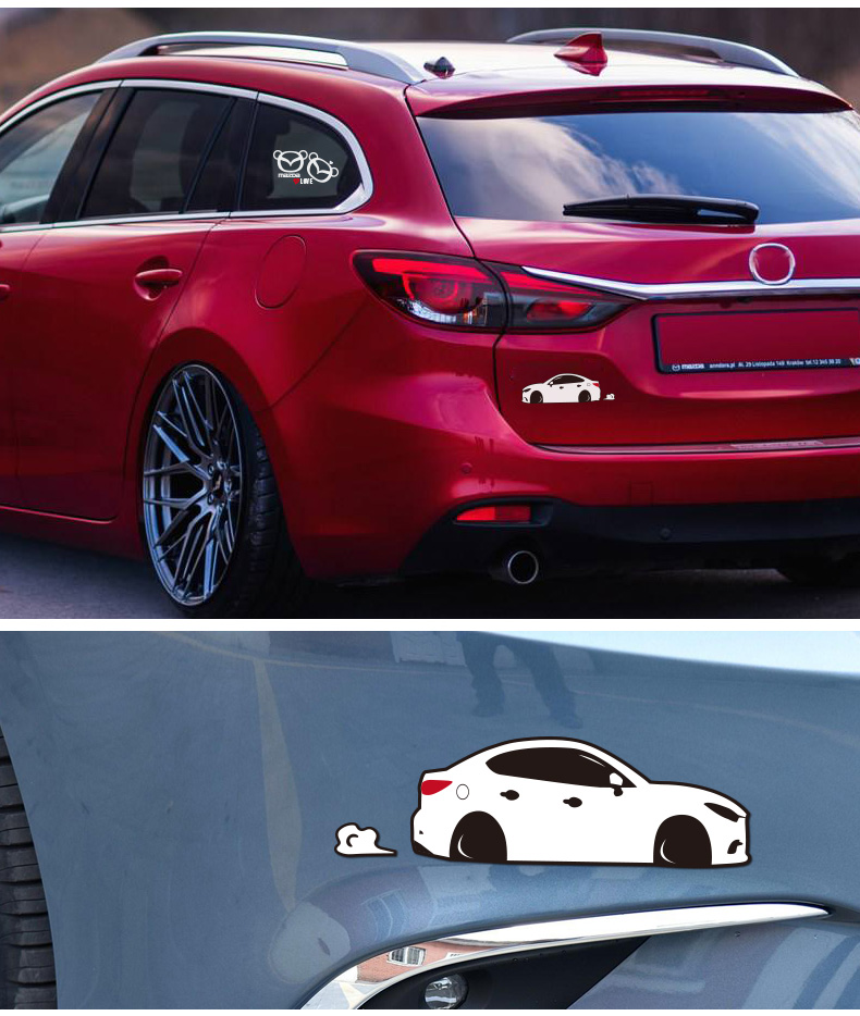 浮生 汽车个性反光车贴搞笑车贴车身刮划痕贴纸后挡风玻璃车贴纸遮划