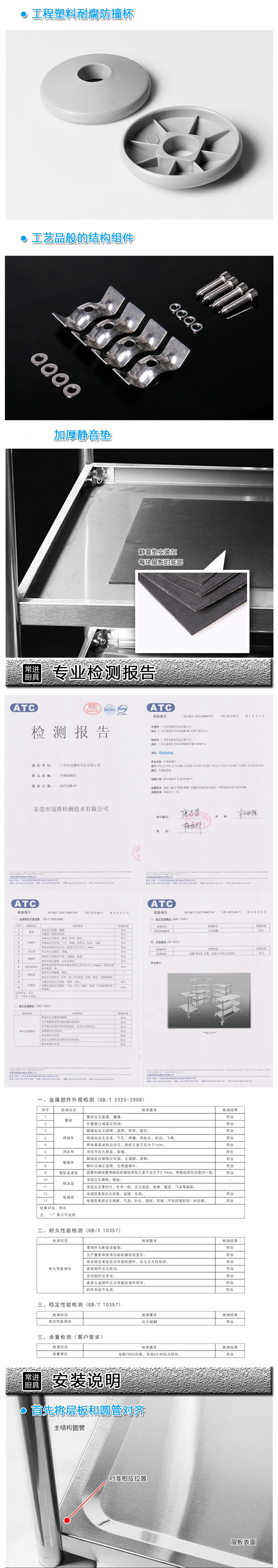 
                                        常进不锈钢餐车圆管手推车移动货架置物架加厚二三四五层欧式 加厚三层                