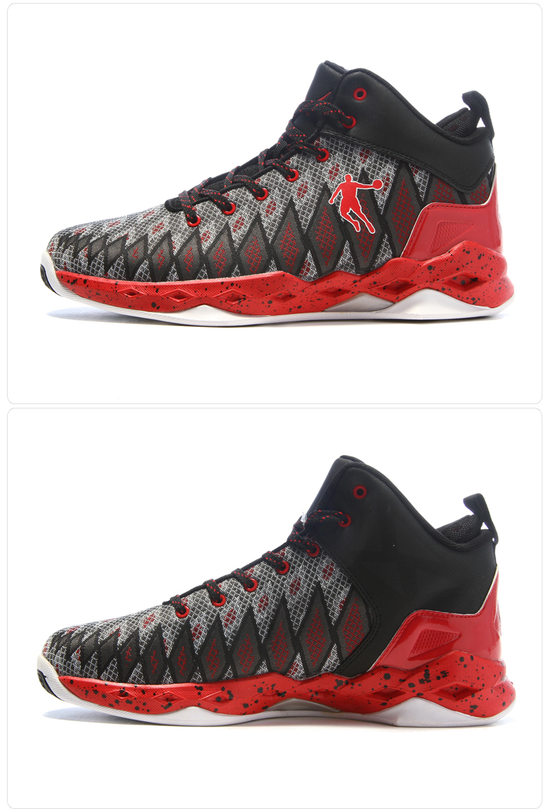 乔丹篮球鞋男鞋春季2016新款战靴潮减震耐磨高帮运动鞋xm3550108 黑色
