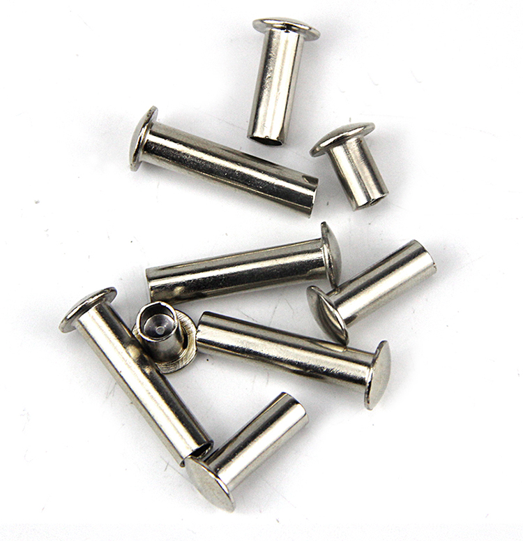 浩动镀镍大扁头扁圆头半空心铁铆钉铁半空心铆钉m2m2.