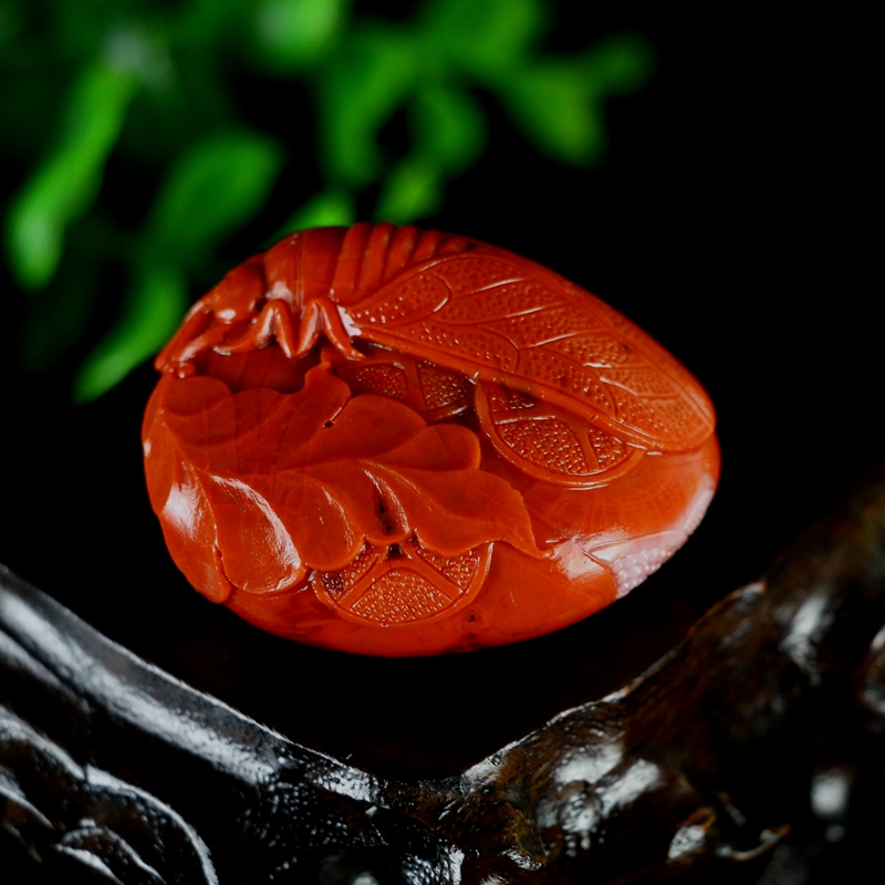 南红玛瑙柿子红一鸣惊人手把件 74g 【隆菲珠宝】