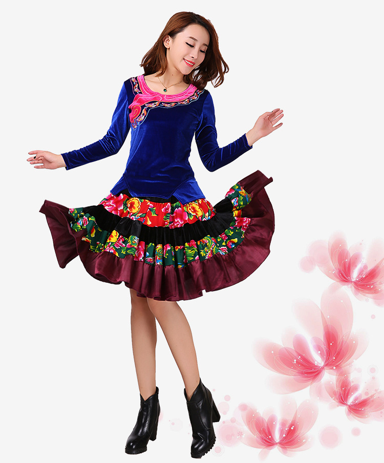 时尚 个性 休闲 冬季款 金丝绒广场舞套装 红草舞蹈