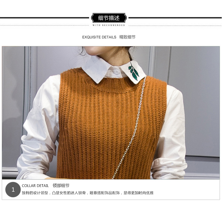 至多衫 2015新款时尚韩版秋冬季百搭圆领收腰显瘦中长款针织马甲 卡其色 均码