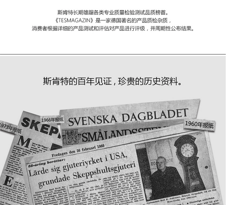 
                                        【瑞典进口】斯肯特 炒锅铸铁锅 无涂层物理不粘锅无油烟锅 平底炒菜锅具32CM                