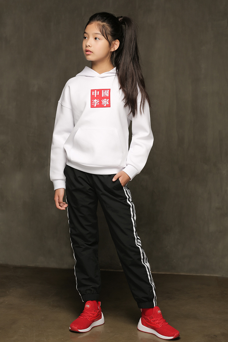 李宁童装中国李宁儿童裤子纽约时装周款男女童运动裤yykn0931标准黑