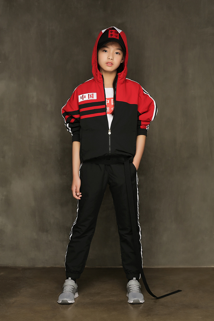 李宁童装中国李宁儿童裤子纽约时装周款男女童运动裤yykn0931标准黑