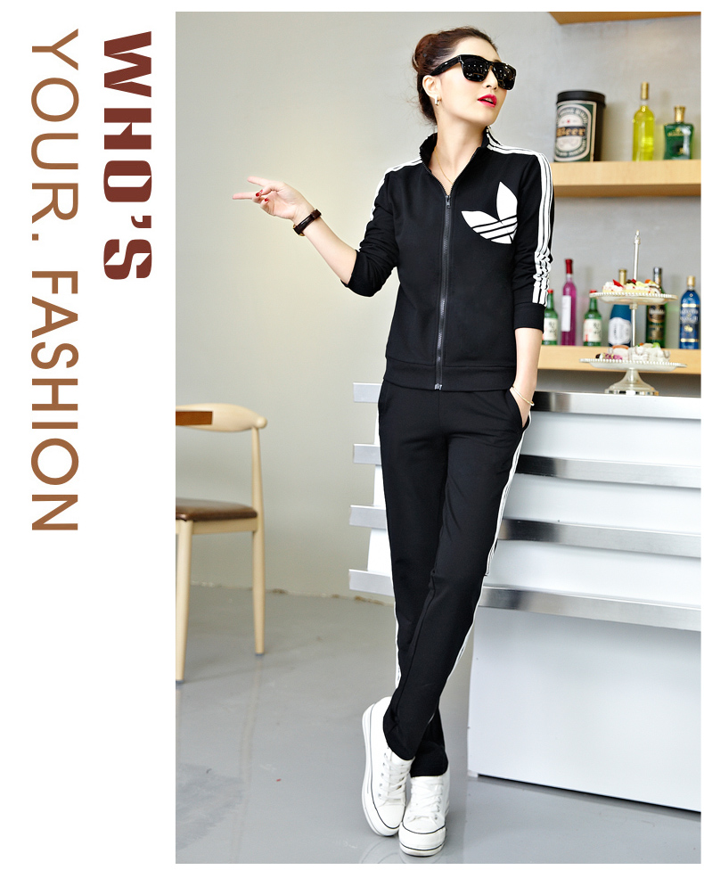 
                                        托西尼 卫衣女套装2017春秋新款棉休闲运动两件套7118 红色 XL/120斤左右                