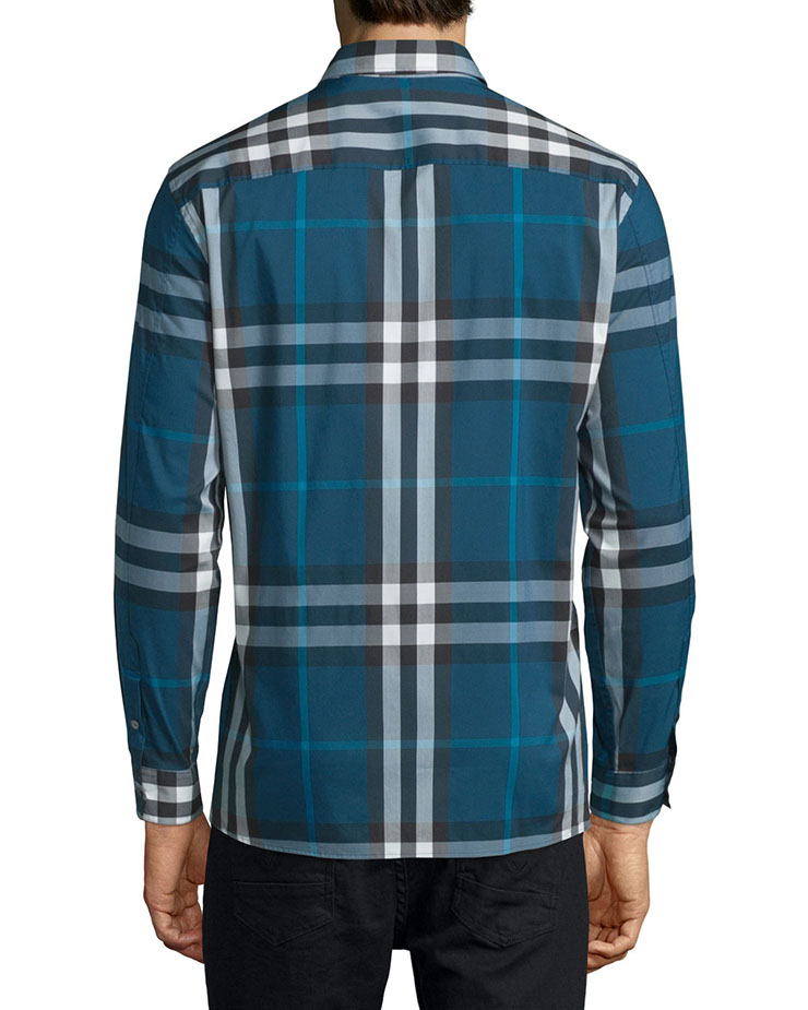 burberry brit/巴宝莉 男士时尚棉质格纹长袖衬衫 精品男装 31156475