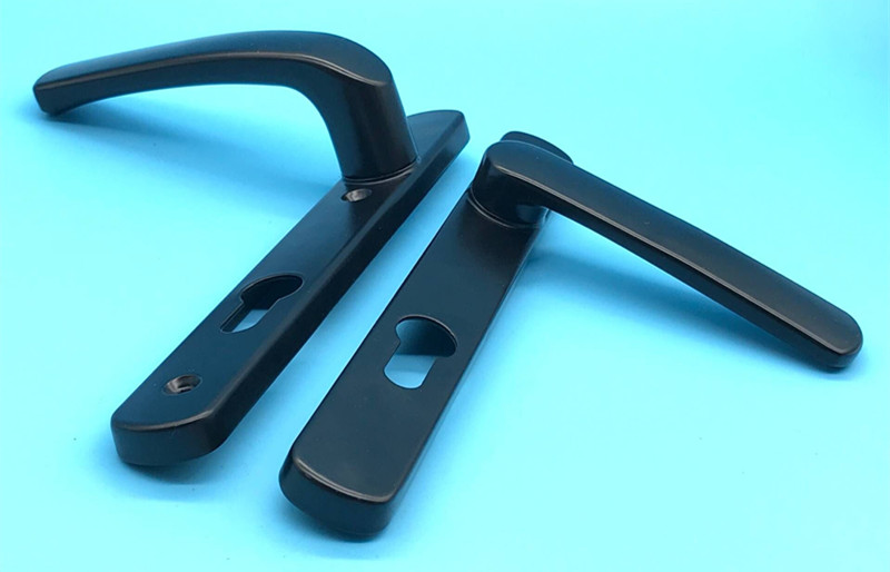 断桥铝平开门锁矮扁把手锁85型铝合金门锁115孔距大门高低执手锁 白色