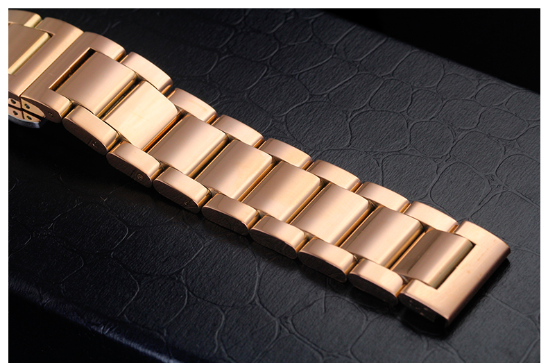手表配件sh不锈钢表链男钢表带蝴蝶扣间金全黄金精钢钢带男士手表带20