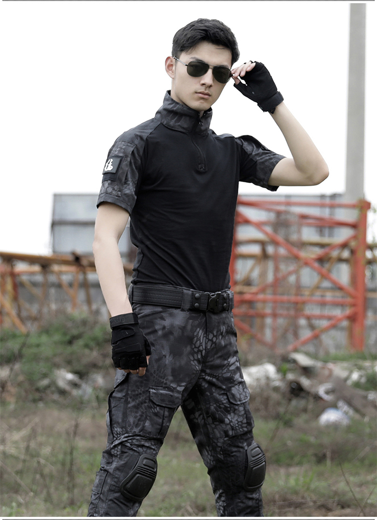 青蛙服军迷特种作战服短袖速干透气体能服作训服短袖cpu迷彩套装s160