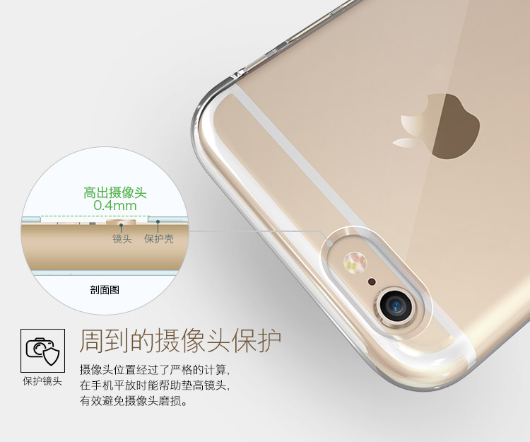 亿色(ESR)本色系列手机壳/透明软套 适用于苹果iPhone6 Plus/6s Plus 5.5英寸-软壳啫喱白