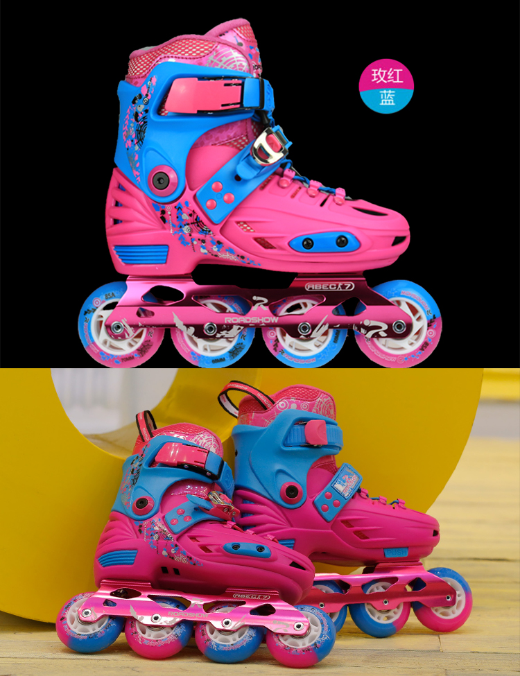 乐秀轮滑鞋儿童溜冰鞋男女花式旱冰鞋休闲平花两用滑冰鞋滑轮鞋r906