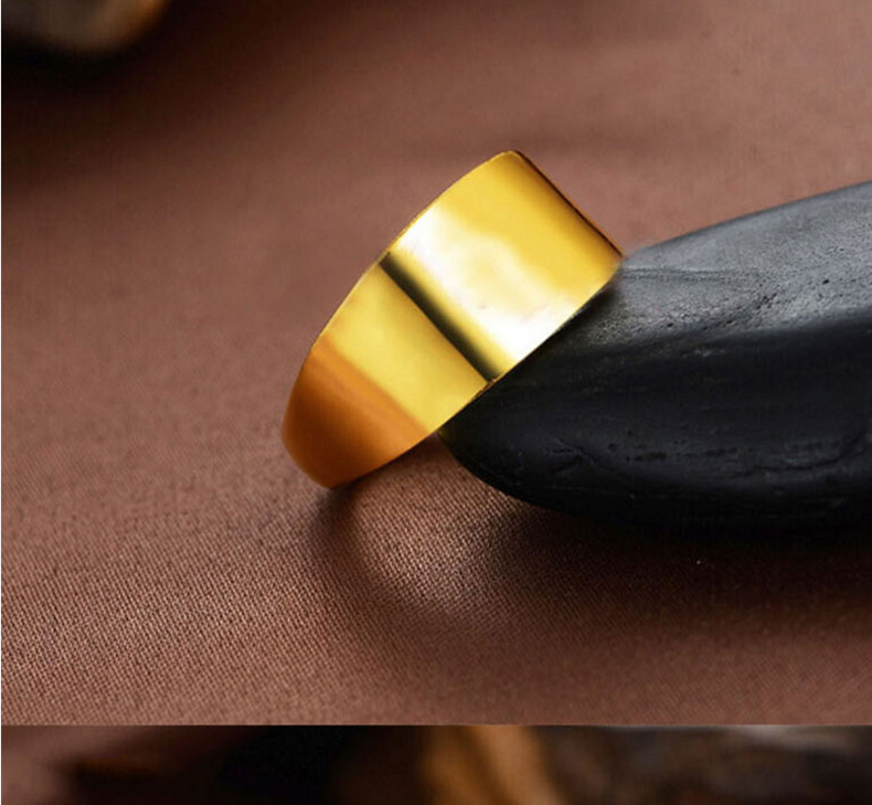 金九源珠宝999足金时尚简约男士女士黄金平板蛇肚金戒指男女情侣指环