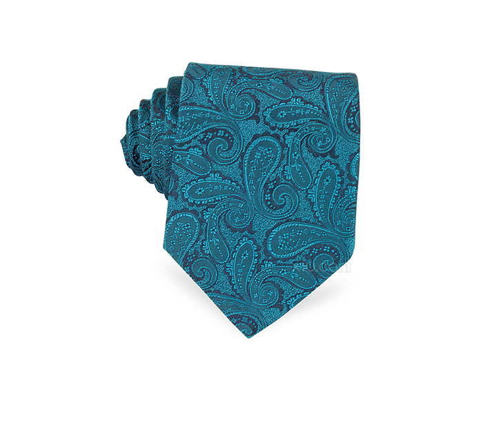 forzieri 男士真丝佩斯利花纹领带 蓝色 f